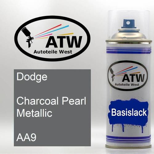 Dodge, Charcoal Pearl Metallic, AA9: 400ml Sprühdose, von ATW Autoteile West.